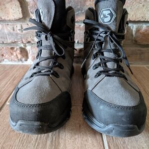 Gray and Black All-Terrain Hiking Boots